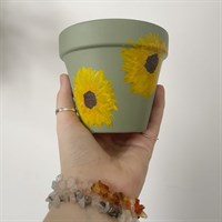 Sage Green Sunflower Plant Pot