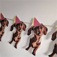 Sausage dog party bunting/ banner/ puppy 1