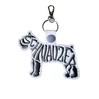 Schnauzer Word Art Keyring