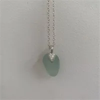 Sea Glass And Silver Necklace (807)