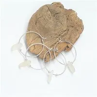 White sea glass sterling silver hoop earrings gallery shot 7