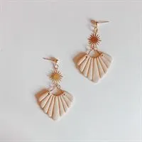 Seashell And Sun Dangle Earrings gallery shot 13