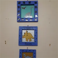 Set Of 3 Pictures Made Of Card, Dinosaur