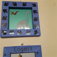Set of 3 pictures made of card, Dinosaur 4
