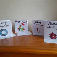 Set of 4 small Christmas Cards 10 by 10  1