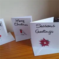 Set of 4 small Christmas Cards 10 by 10  3