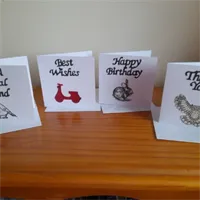 Set of 4 small Greeting Cards 10 by 10 c 1