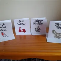 Set of 4 small Greeting Cards 10 by 10 c 2