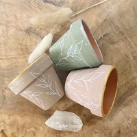 Set Of Three Mini Leaf Pattern Pots