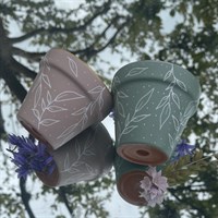 Set Of Two Pastel 8cm Terracotta Planter