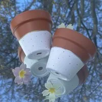 Set Of Two White Terracotta Plant Pot