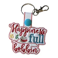 Sew Keyring - Happiness Is A Full Bobbin