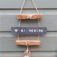 Shabby chic handmade luv u Mum sign.Buy  1