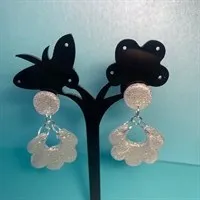 Silver Starlight Flower petal dangles gallery shot 4