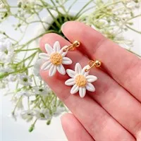 Simplistic Small Daisy Earrings gallery shot 1