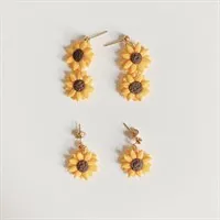 Single Sunflower Dangle Earrings