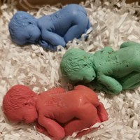 Sleeping baby shaped novelty crayons