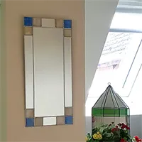 Small Art Deco Blue/cream Mirror