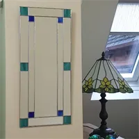 Small Teal and Blue Art Deco Mirror