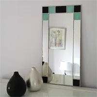 Small Green/Black Art Deco Mirror gallery shot 2