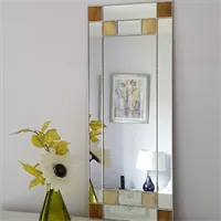 Small Art Deco Mirror-brown/cream