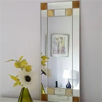 Small Brown/Cream Art Deco Mirror