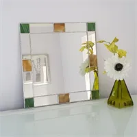 Small Art Deco Stained Glass Wall Mirror