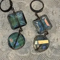 Sparkly holographic dangle earrings gallery shot 5