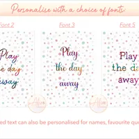 Spotty Play the Day Away Foil Print - font examples