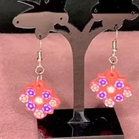 Spring fling Moroccan tile dangles floral