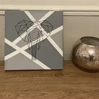 Geometric Elephant Canvas