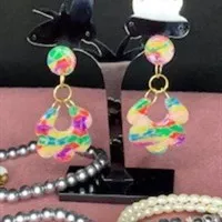 Stained glass Flower petal dangles small