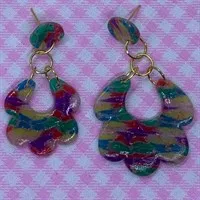 Stained glass Flower petal dangles size compa
