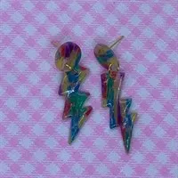 Stained glass Lightning bolt Dangles 2 gallery shot 8