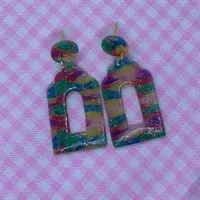 Stained glass WIndow pane dangles fluted dome 2
