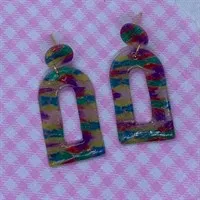 Stained glass WIndow pane dangles rounded dome 2 gallery shot 9