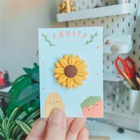 Statement Bright Sunflower Clay Pin