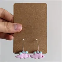 Strawberry Dinosaur Clay Earrings