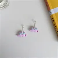 Strawberry Dinosaur Clay Earrings gallery shot 5