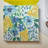 Blue and Yellow Flowers Greetings Card