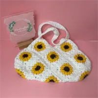 Sunflower Granny Square Crochet Bag