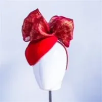 Tear Drop Red Bow Fascinator gallery shot 8