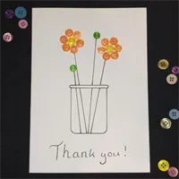 Thank you Flower Card, Unique / Handmade 4
