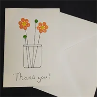 Thank you Flower Card, Unique / Handmade 5