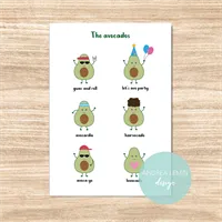 The Avocados A5 Print