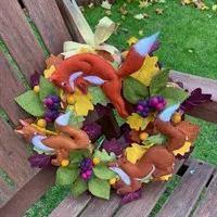 The Foraging Foxes Autumn Wreath Kit made by a customer