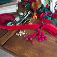 The Jingle Of Bells Christmas Wreath Kit DMC Threads, Bells, Needles, Ribbon & Ric Rac