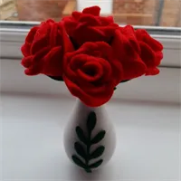 These 4 Lovely Red Roses Hand Made Felt.