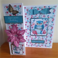 This fold back Owl Birthday card. 2 gallery shot 6