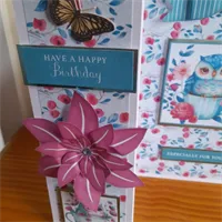 This fold back Owl Birthday card. 4